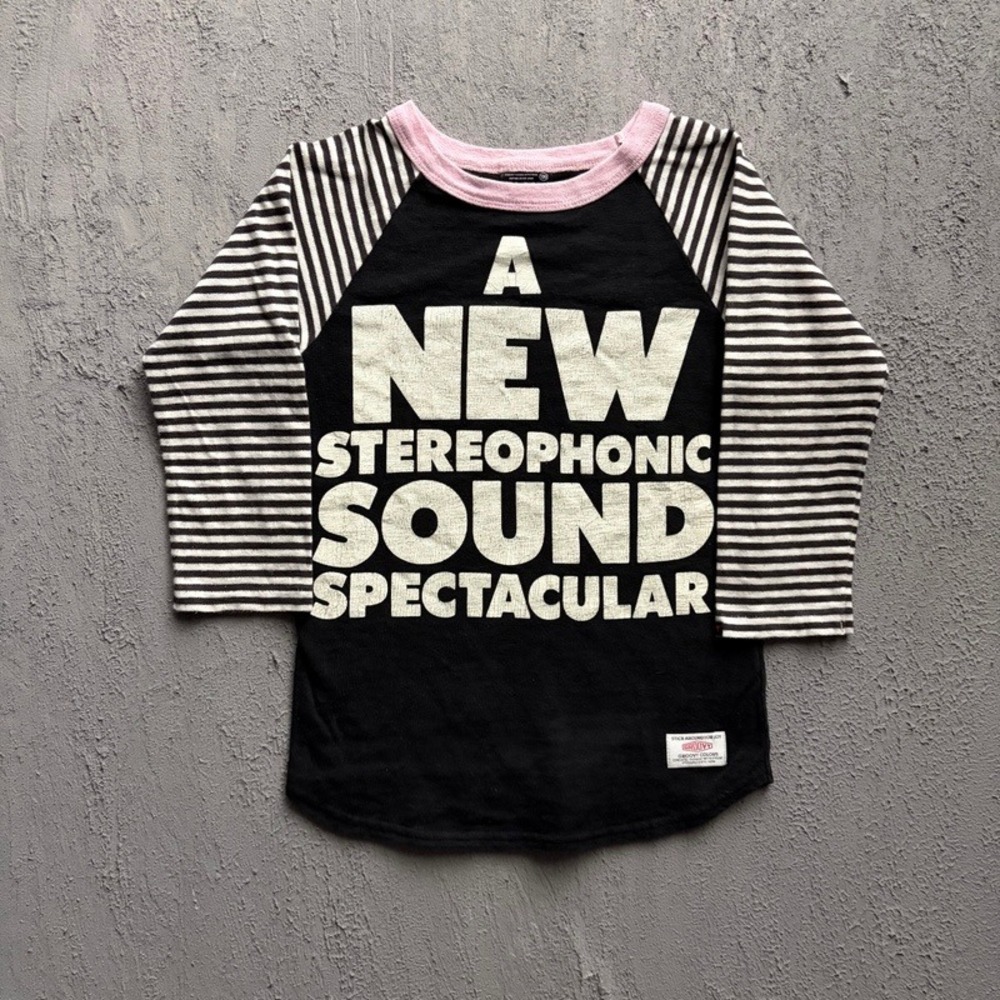 Groovy Color Shirt Medium 130CM Black Stereophonic Japan Baby Tee Denim Dungaree